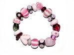 Armband aus handgefertigten Glasperlen - rosa/pink