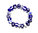 Armband aus handgefertigten Glasperlen - dunkelblau/weiß