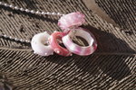 Kette aus handgefertigten Glasperlen - Räder rosa/pink