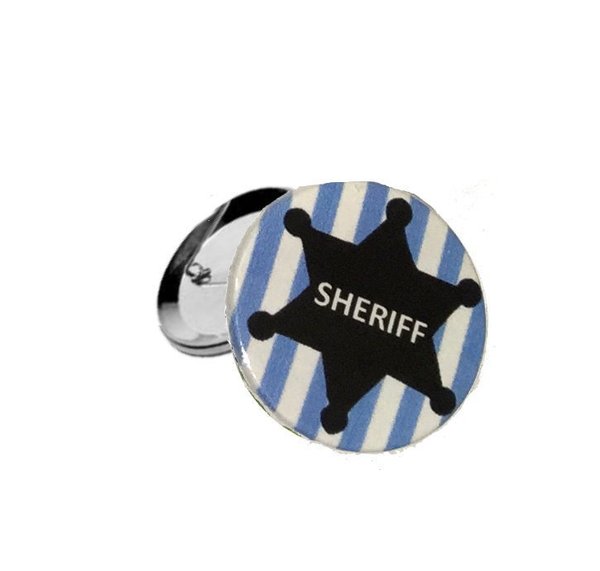 Button Streifen - SHERIFF-Stern - wahlweise mit Namen