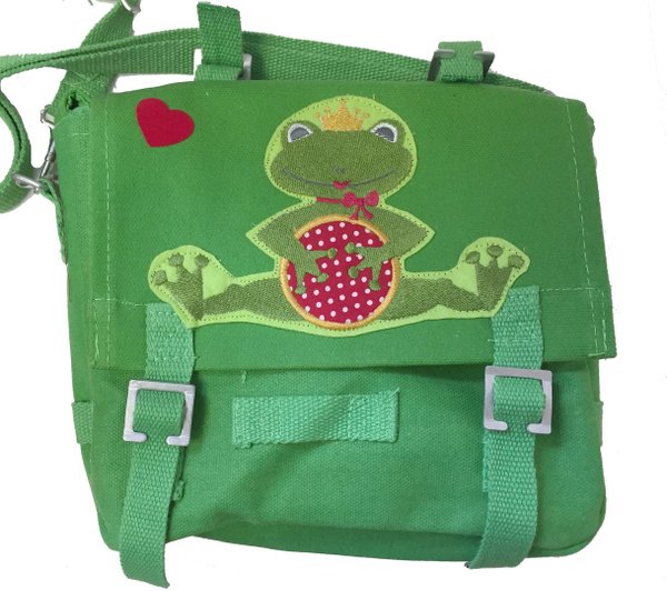 Canvas Schulter-Tasche grün -  Froschkönig
