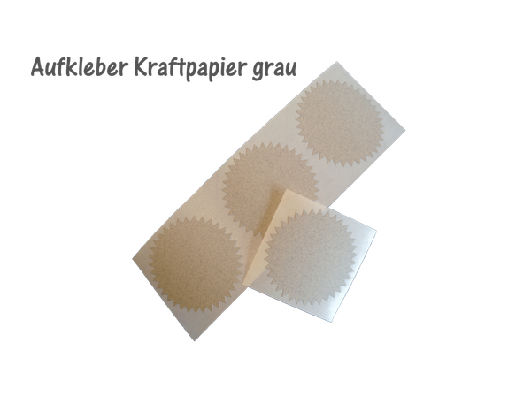 Aufkleber BLANKO  - Kraftpapier grau (zum bestempeln geeignet)