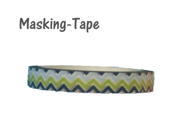 Aufkleber Masking Tape  ♥ blau - grün zickzack