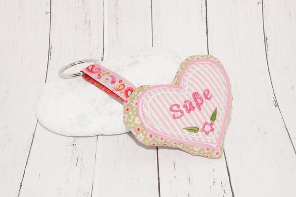 Schlüsselanhänger ♥ Herz rosa "Süße"