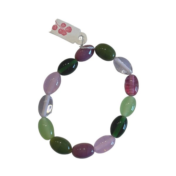 Armband Glasperlen - Olive rosa / grün